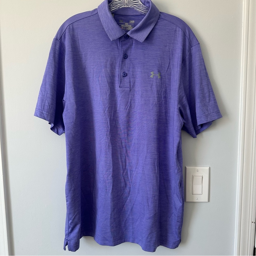 Under Armour Men's Purple Heat Gear Golf Polo Shirt